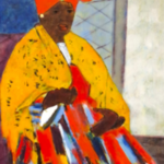 Acryl op doek, Maya Wildevuur, Herero vrouw, 1998